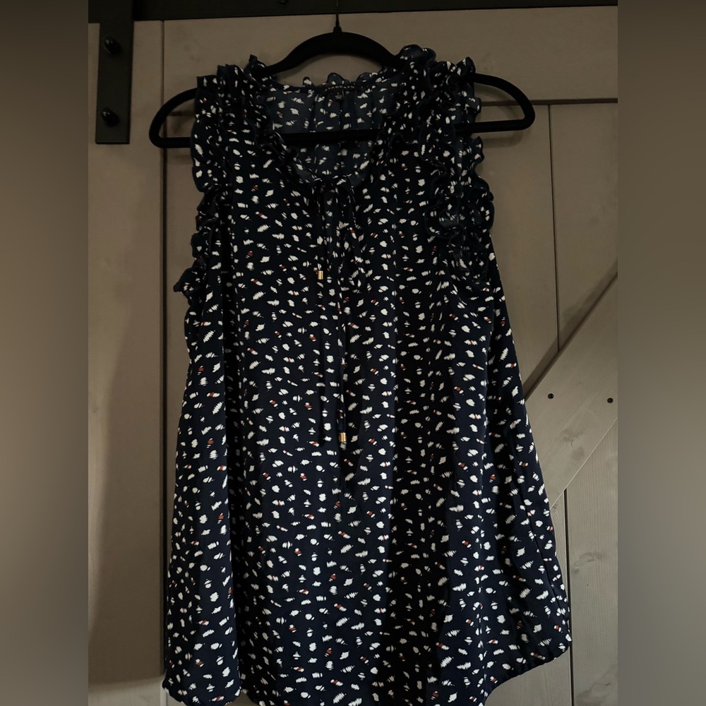 Staccato Navy Top with White and Red Accents